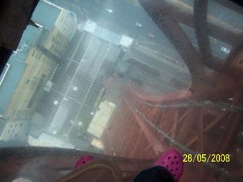 Blackpool tower, walk of faith - Looking down at a drop of 380feet, you stand on this glass hoping that it really does withstand the weight of man, because that is some drop!