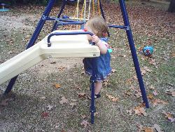 kirsten and the slide - kirsten climbing her ladder kirsten and the slide - kirsten climbing her ladder