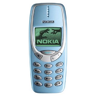 Nokia 3310 - The Nokia 3310 is a dual band GSM900/1800 mobile phone. Released in the fourth quarter of 2000, it replaced the massively popular Nokia 3210. This phone sold extremely well, being one of the most successful phones with 126 million pieces sold.[1] Several variants of the 3310 have been released, including the Nokia 3315, 3320, 3330, 3350, 3360, 3390 and 3395.


Design
The 3310 is a compact, but somewhat heavy (133 g) phone featuring an 84 x 48 monochrome display. It is a slightly rounded rectangular unit that is typically held in the palm of a hand, with the buttons operated with the thumb. The blue button is the main button for selecting options, with "C" button as a "back" or "undo" button. Up and down buttons are used for navigation purposes. The on/off/profile button is a stiff black button located on the top of the phone.

 - answers.com