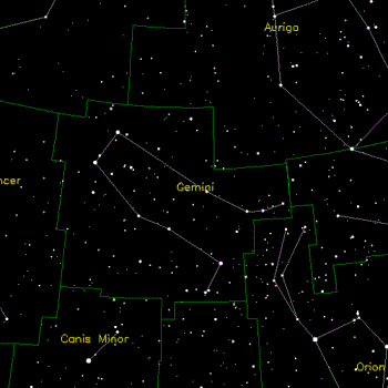 Gemini - Gemini on constellation map.