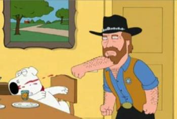 Chuck Norris&#039; Third Fist - Chuck Norris has a third fist hidden under his beard