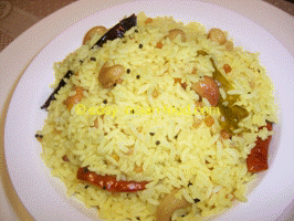 Lemon rice - a way to use left over rice.
