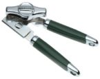 can opener - we usually use a can opener to open cans because it is easier and more convenient to get a can open and it is safer than to use a knife. 