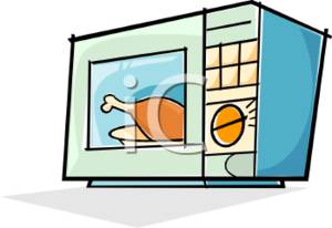 microwave oven - clip art of cooking chicken in a microwave oven