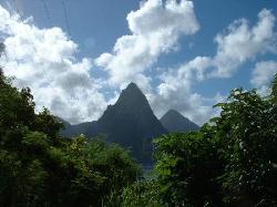 St. Lucia - The Pitons in St. Lucia on our honeymoon in December 2002.