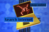 search on the internet - illustration of searching on the internet
