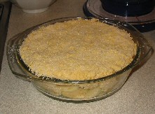 apple crumble - this is a picture of an apple crumble, not one made by me though
