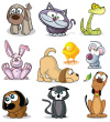 family pets - illustration showing a number of family pets