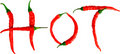 Hot - peppers spelling out Hot