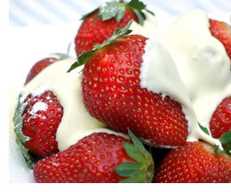 strawberries and cream  - nice treat 