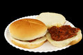 BBQ on paper plate - photo of 2 Barbecue Beef Sandwiches