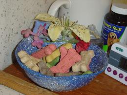 Treat Bowl - Gus and Cookie keep their biscuits in this bowl, made by my son about 12 years ago!