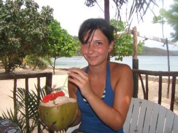daughter enjoying a drink on the beach in Fiji.... - daughter enjoying a drink on the beach in Fiji