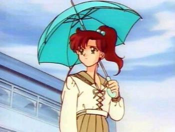 kino makoto - makoto carrying an umbrella