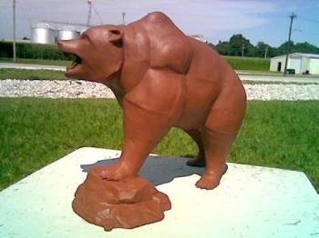 statue of bear - Different statues are placed in different places of the city. This bear is close to the statue of the buffalo. I love riding around and looking at the different statues. 