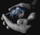 world - globe in hands
