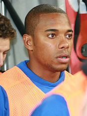 Robinho - Robson de Souza (born January 25, 1984 in São Vicente, São Paulo), nicknamed Robinho, is a Brazilian footballer playing for Spanish club Real Madrid C.F. and the Brazilian national team.