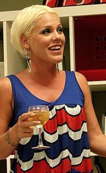 Pink the Singer/songwriter - This is a photo of Pink the singer who's real name is Alicia Moore. In this photo her hair isn't pink..surprisingly enough. Pink the Singer/songwriter - This is a photo of Pink the singer who's real name is Alicia Moore. In this photo her hair isn't pink..surprisingly enough.