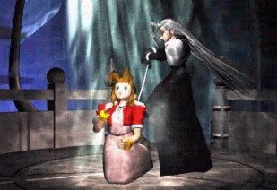 Final Fantasy VII - Sephiroth killing Aerith - Sephiroth kills Aerith in a scene called "the most shocking moment in video games"