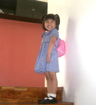 my kindergartener - Here she is all ready to go to school!