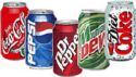 sodas - different brands of sodas in can