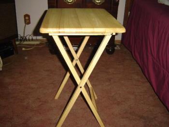Tv Tray - Blonde tv tray. Not for blondes but a blonde tv tray.