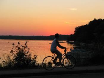 Biker at Sunset - This was taken in the Auto mode of my Canon G9 Digital Camera.