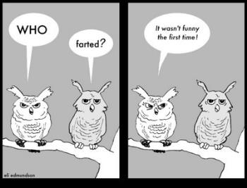night owl humor - night owl comic strip- who farted? 