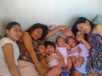 My siblings and our kids - I have 4 siblings, making us 5 and two of them already have kid, makes us 3 mommies on my family, my two siblings both has 1 cute baby boy and me I have three.