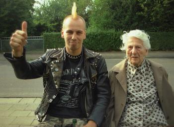 punk kid and his grand mom - punk kid with his mom. hehe amazing pic. Photoshop of them