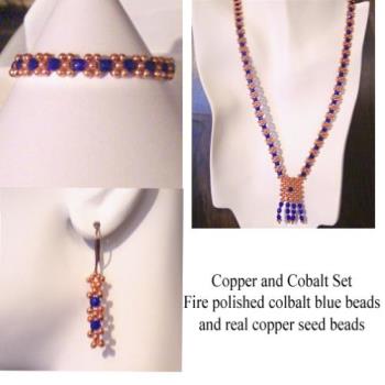 My own jewelry - This is a copper and cobalt set that I made for myself. I love the color combination, but couldn&#039;t find anything anywhere, so I made my own.