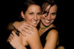 Picture of ladies who seem to be friends.  - A photo of a couple of girls who seem to be friends. 