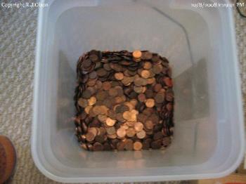 Saved Pennies - My pennies saved from my wifes tips.