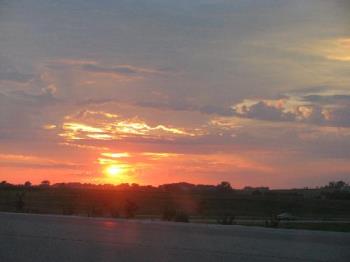 A sunset taken with our canon - here's a photo we took with our camera. Pretty and bright!