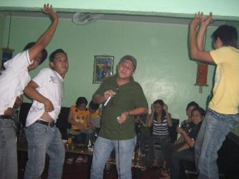 drunk guys - my drunk officemates dancing crazily