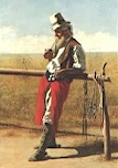 Gaucho oriental - Former inhabitant of uruguayan prairies.
Good horseman, freedom lover, mixed spanish and indian origin. 
