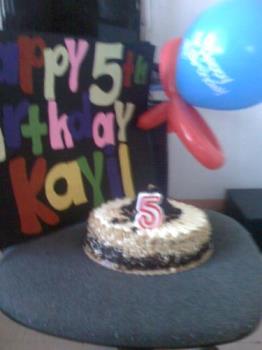 Our surprise arrangement for birthday boy - Happy birthday kayil! supposed to be a surprise one, but he woke up earlier than me ha ah