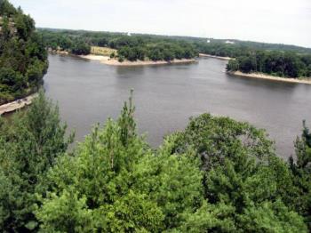 The River in Utica Illinois - This is a picture of the river in Utica, IL taken from a top of Starved Rock, at Starved Rock national park.