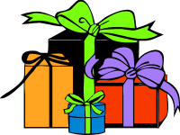 christmas presents with many different colored bo - christmas presents with many different colored bows