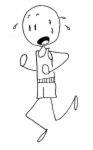 Jogging - This is a cartoon picture of a person jogging with sweat keeping himself fit.