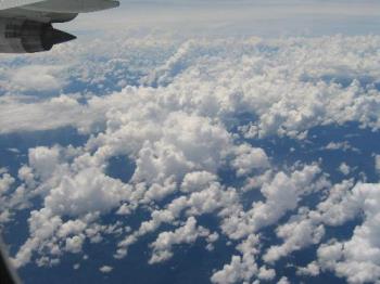 Sea of Clouds - Taken from the plane. A really spectacular sight that many miss out cos they prefer to sleep in the cabin of the plane.