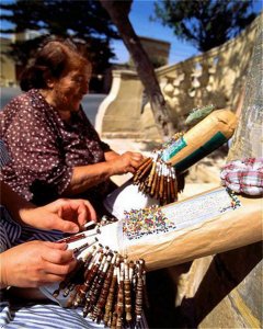 Maltese Lace - Maltese women doing lace