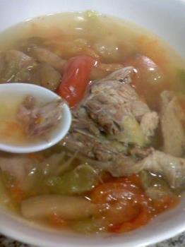 Salted Vegetable Duck Soup - A very nice, salty and sourish soup made from salted vegetables, tomatoes and duck! Best served with rice.