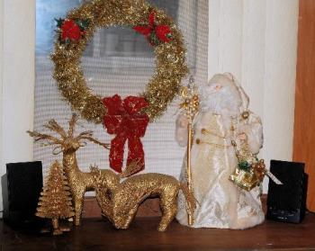 golden santa - christmas decorations