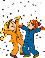 two people playing in the snow with snow falling - two poeople playing in the snow with snow falling