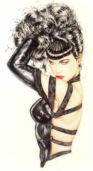 Bettie Page by Olivia - Bettie Page passed away in Dec. 2008. She was an icon of epic proportions and will be remembered for generations to come. This is my favorite painting of her by the artist Olivia.