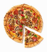 pizza - photo of pizza with one piece cut pizza - photo of pizza with one piece cut