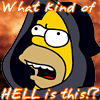 Homer Simpson in hell - Homer Simpson exclaiming what kind of hell is this?