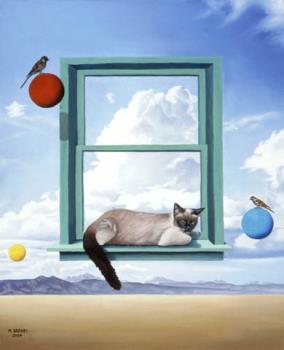 Cat In The Window - This is one of my original oil paintings. Cat In The Window - This is one of my original oil paintings.