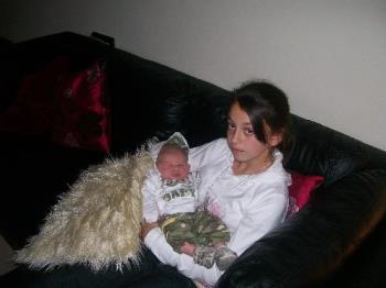 My youngest daughter whos 12yrs with my grandson - My youngest daughter whos 12yrs with my baby grandson
